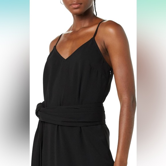MAKING THE CUT Draped Shoulder Sash Wrapped Black Midi Dress,Women’s Sz S - Picture 5 of 7